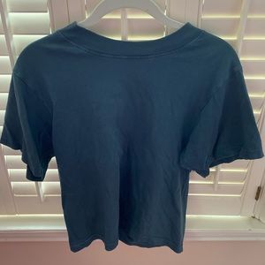 UO Grey green blue cropped short sleeve top